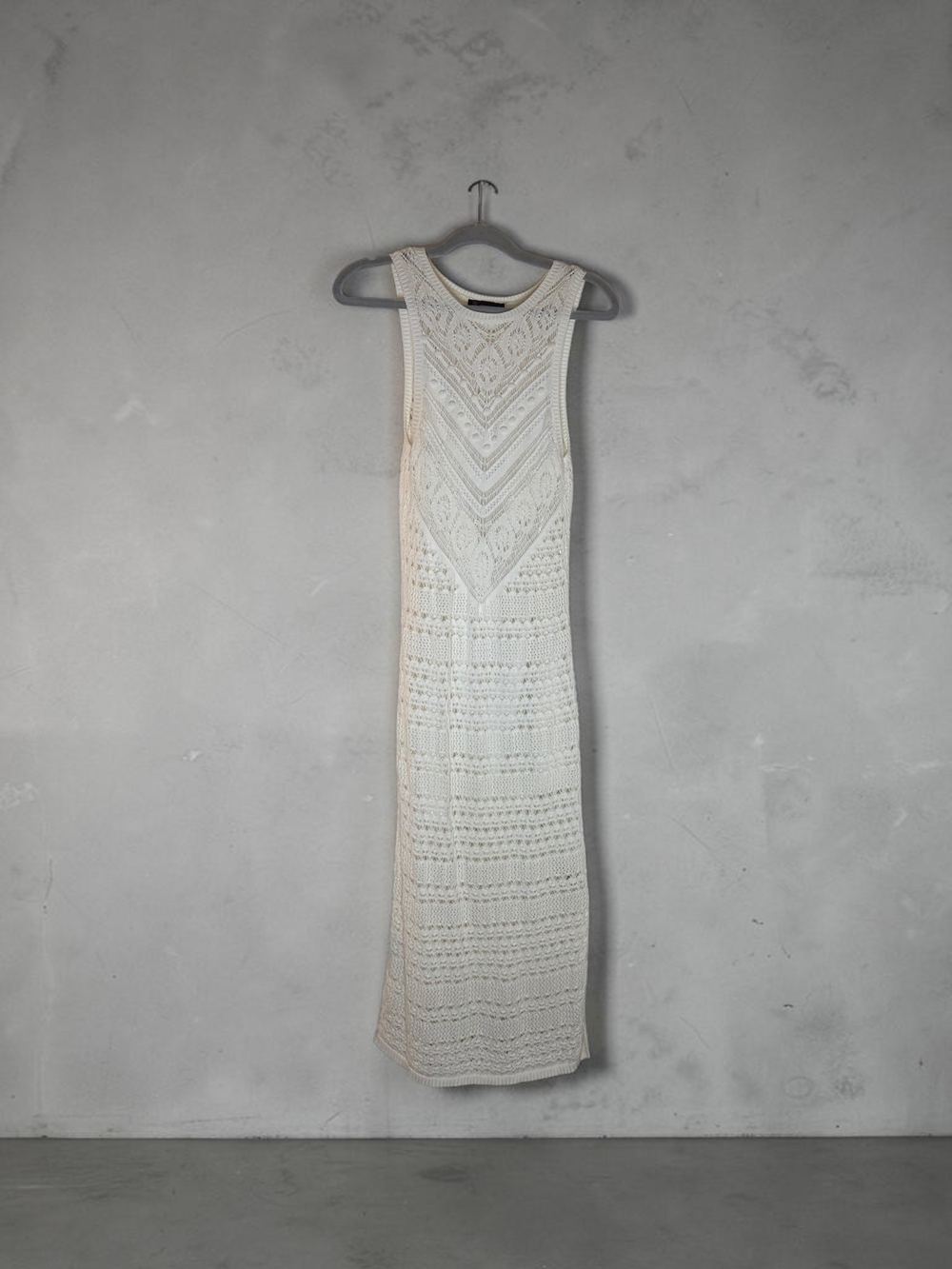 INC International Concepts Cream Crochet Maxi Dress